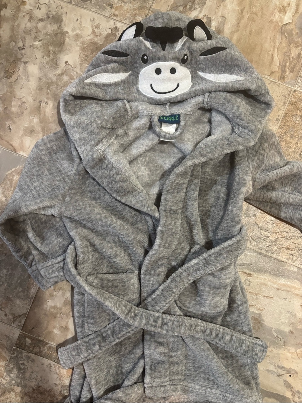 Carter's Gray Zebra Hooded Kids' Pajama Robe